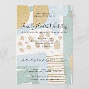 SUBTLE AQUA MODERN ABSTRACT GEOMETRIC ART EVENT INVITATION