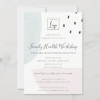 SUBTLE AQUA MODERN ABSTRACT GEOMETRIC ART EVENT