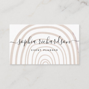 Subtle Arch Trendy Abstract Neutral on White Business Card