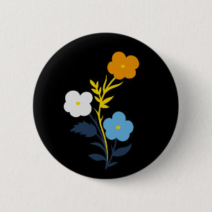 Subtle Aromantic Asexual Flag Flowers 6 Cm Round Badge