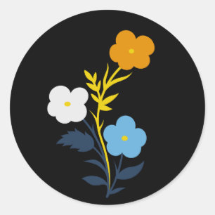 Subtle Aromantic Asexual Flag Flowers Classic Round Sticker