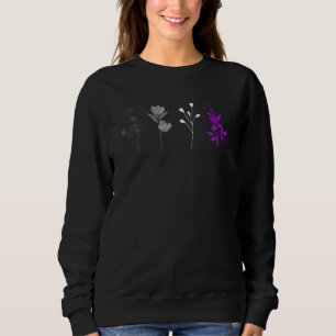 Subtle Asexual Pride Flowers Floral Asexual Flag L Sweatshirt