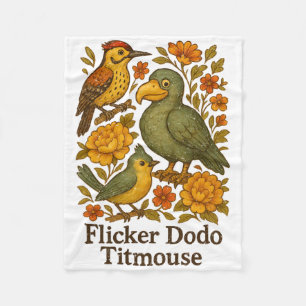Subtle Bird Anti Trump Bird Flicker Dodo Titmouse Fleece Blanket