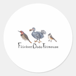 Subtle Bird Anti Trump Shirt Bird Flicker Dodo Tit Classic Round Sticker