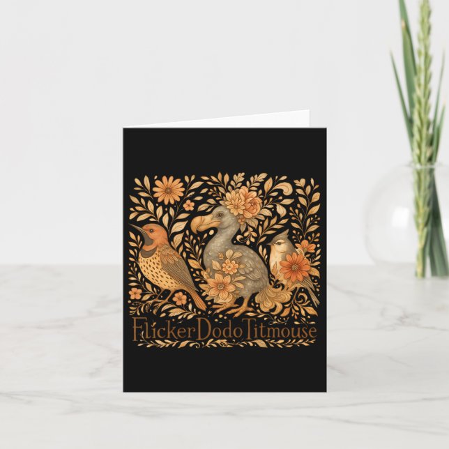 Subtle Birds Flicker Dodo Titmouse Trump Resist Bo Card (Front)