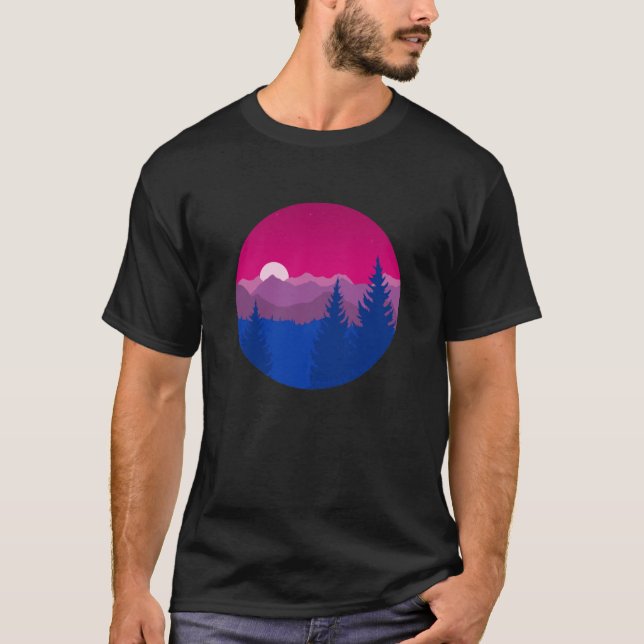 Subtle Biseual Pride Flag Mountainscape vintage T-Shirt (Front)