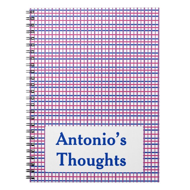 Subtle Bisexual Colour Plaid Notebook (Front)