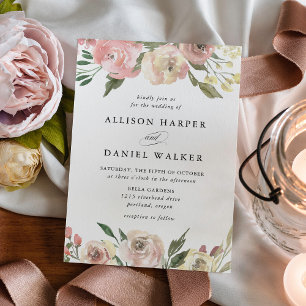 Subtle Blooms Wedding Invitation