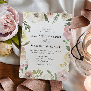 Subtle Blooms   Wedding Invitation