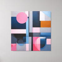 Subtle Blues & Pinks in Geometric Abstraction