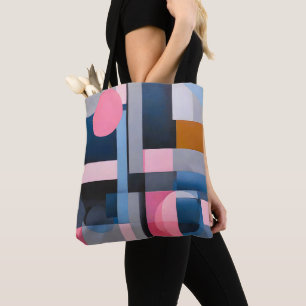 Subtle Blues & Pinks in Geometric Abstraction Tote Bag