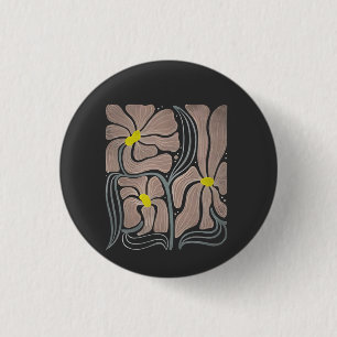 Subtle Boho Flowers Anti Trump Anti Maga 3 Cm Round Badge