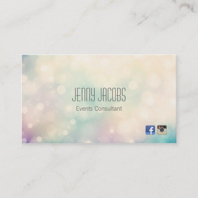 Subtle Bokeh Business Card Design (Front)