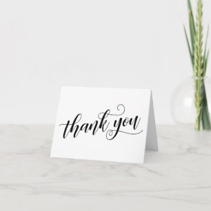 Subtle, Chic Thank You Typography w/ Black Script Card