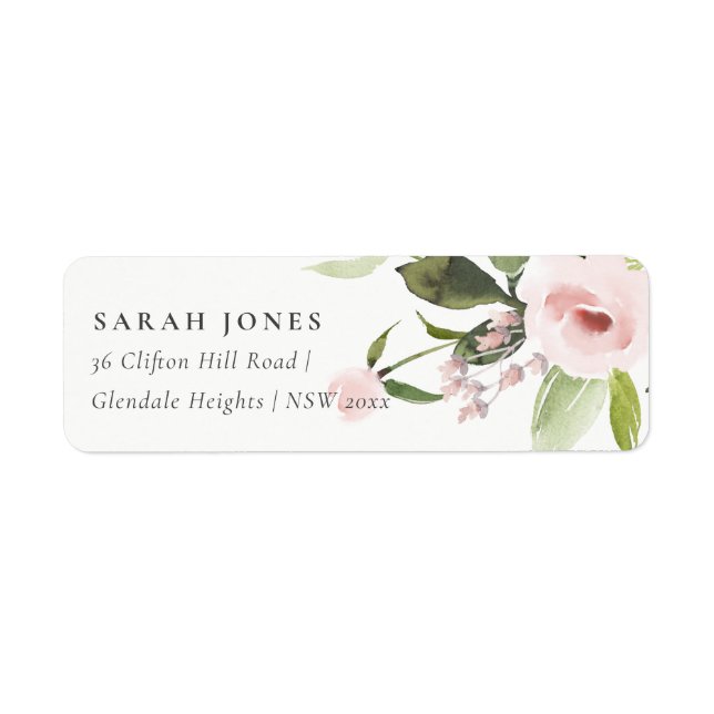 SUBTLE COLOR WASH BLUSH PINK FLORAL BUNCH ADDRESS (Front)