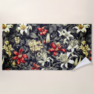 Subtle Colour Wild Honeysuckle Print Beach Towel