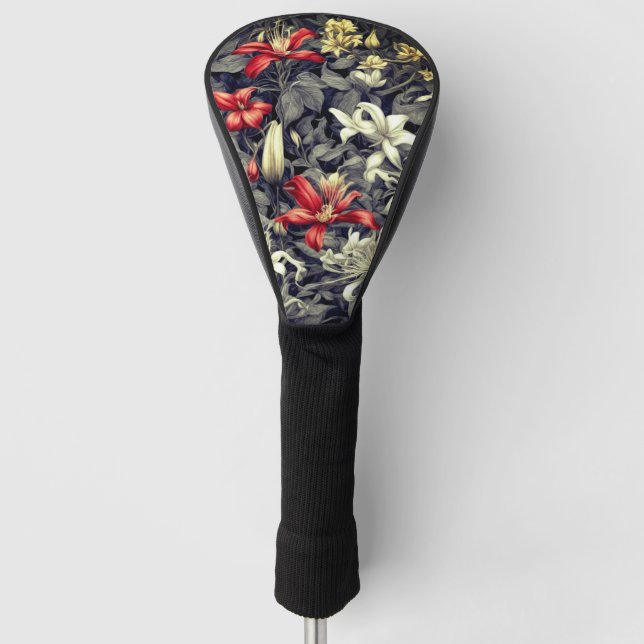 Subtle Colour Wild Honeysuckle Print Golf Head Cover (Front)