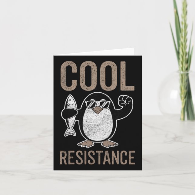 Subtle Cool Resistance Penguin Tariffs Protest Ant Card (Front)