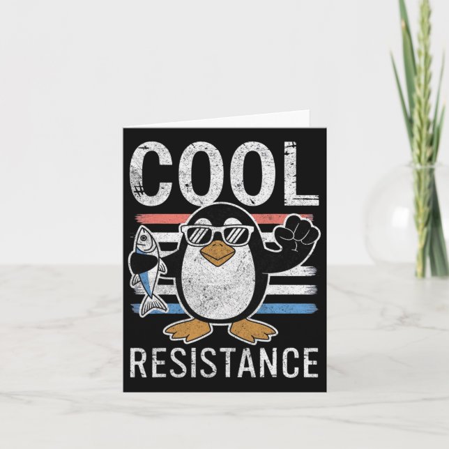 Subtle Cool Resistance Penguin Tariffs Protest Ant Card (Front)