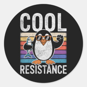 Subtle Cool Resistance Penguin Tariffs Protest Ant Classic Round Sticker