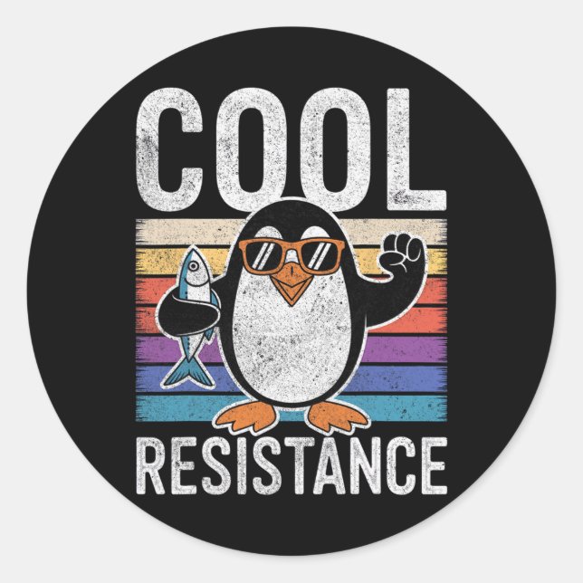Subtle Cool Resistance Penguin Tariffs Protest Ant Classic Round Sticker (Front)
