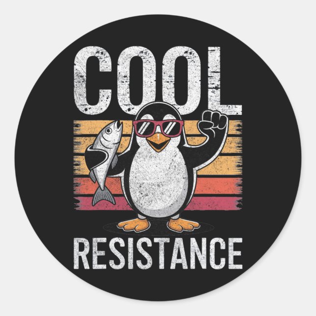 Subtle Cool Resistance Penguin Tariffs Protest Ant Classic Round Sticker (Front)