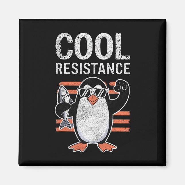 Subtle Cool Resistance Penguin Tariffs Protest Ant Magnet (Front)