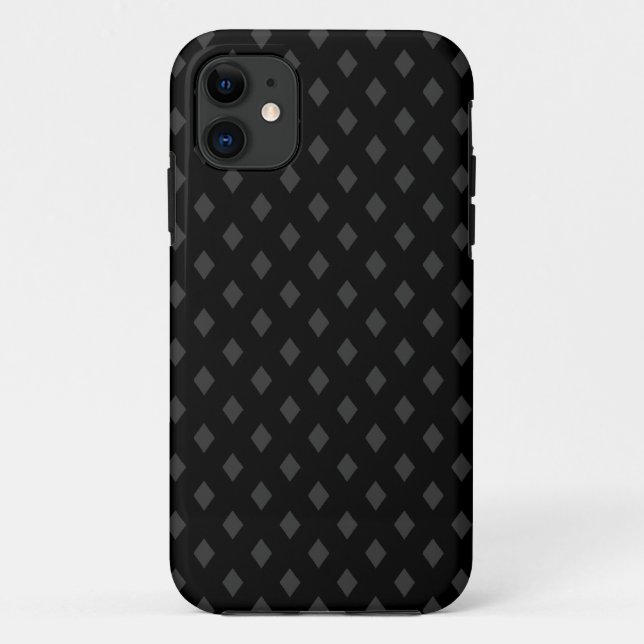 Subtle Diamonds - Dark Grey on Black Case-Mate iPhone Case (Back)