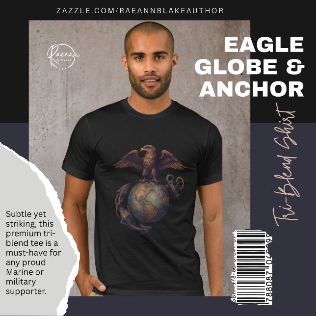 Subtle Eagle, Globe & Anchor Tri-Blend Shirt (Creator Uploaded)