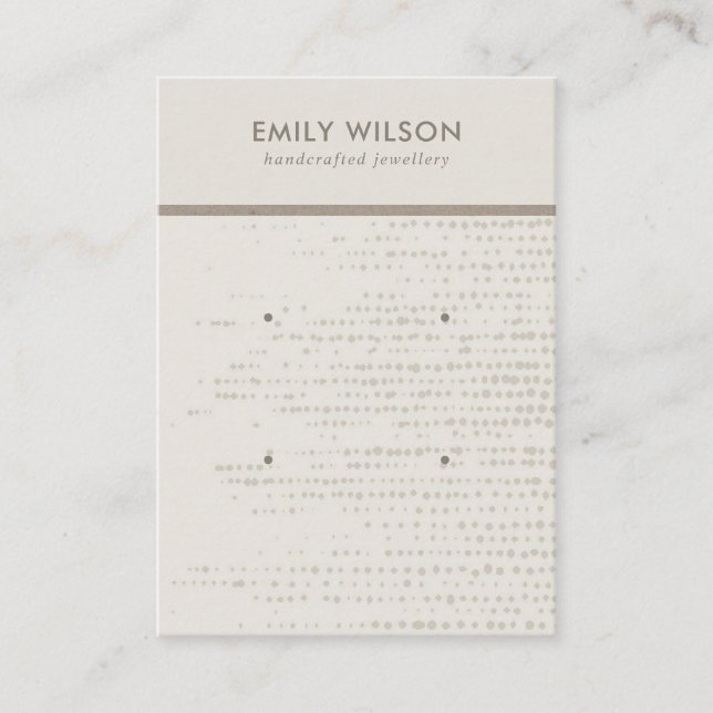 SUBTLE EGG WHITE DOTS 2 STUD EARRING DISPLAY CARD (Front)