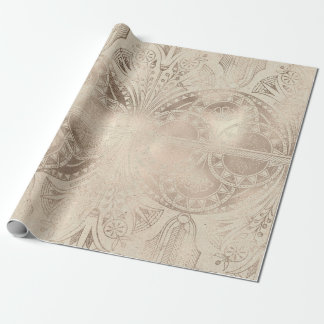 Subtle Egyptian Floral and Geometric Ornamentation Wrapping Paper