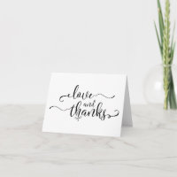 Subtle, Elegant Love and Thanks w/ Black Script