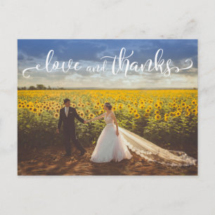 Subtle, Elegant Type Wedding Love and Thanks Postcard