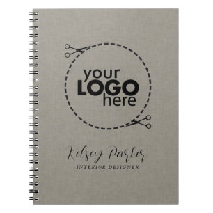 Subtle Fabric Texture Customisable Logo Notebook