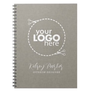 Subtle Fabric Texture Customisable Logo Notebook