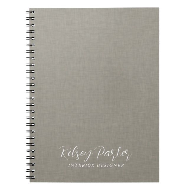 Subtle Fabric Texture Customisable Notebook (Front)