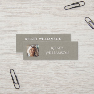 Subtle Fabric Texture Photo Mini Business Card