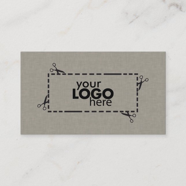 Subtle Faux Fabric Texture & Logo Business Card (Front)