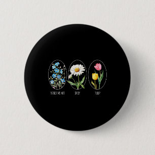 Subtle Floral 8647 Trump Flowers Forget Me Not Dai 6 Cm Round Badge