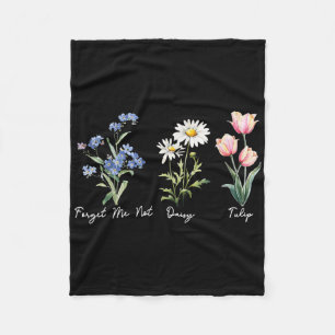Subtle Floral 8647 Trump Flowers Forget Me Not Dai Fleece Blanket