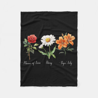 Subtle Floral Anti Trump Flower Of Love Daisy Tige Fleece Blanket