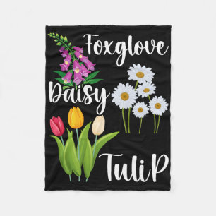Subtle Floral Anti Trump Flowers Foxglove Daisy Tu Fleece Blanket