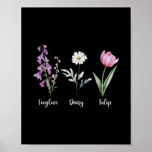 Subtle Floral Anti Trump Shirt Flowers Foxglove Da Poster