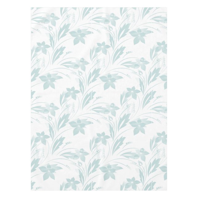 Subtle Floral in Blues Tablecloth (Front)