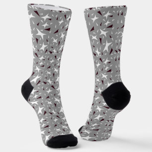 Subtle Geo Stars & Triangles – Grey Socks