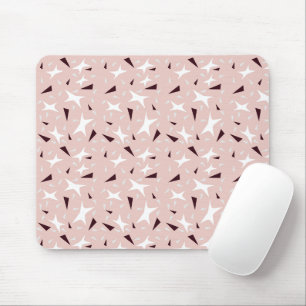 Subtle Geo Stars & Triangles – Pink Mouse Pad