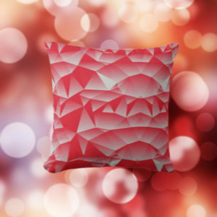 Subtle Geometry Red Cushion