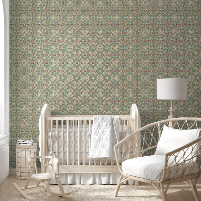 Subtle green decorative wall paper wallpaper (Kids)