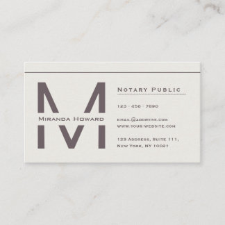 Subtle Ivory Minimalist Monogram Business Card