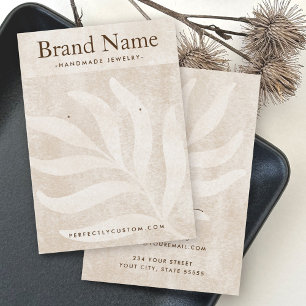Subtle leaf ivory light tan brown display card